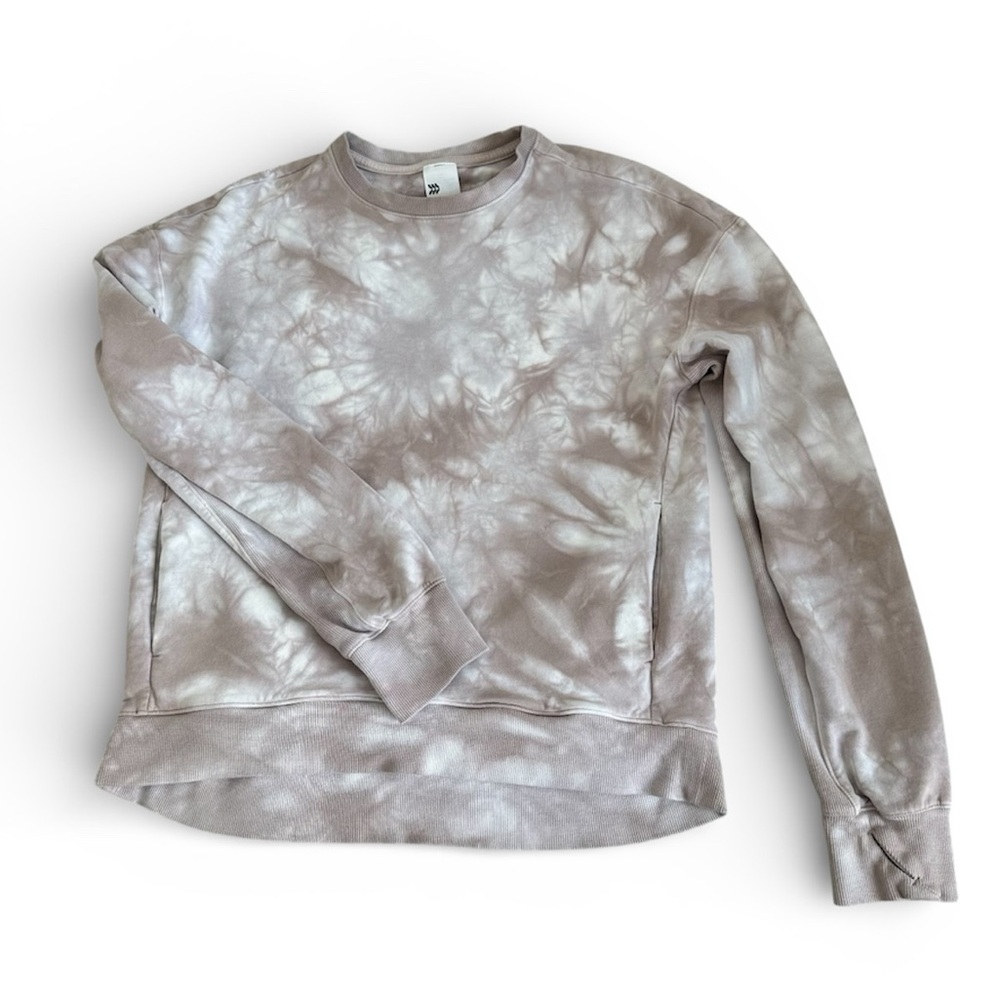 All in Motion Neutral Tie-Dye Crewneck Sweatshirt | XS | Taupe Beige Athleisure